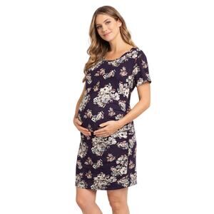 French Grey Stitchfix Brielle Maternity Short Sleeve Fitted Knit Dress Large